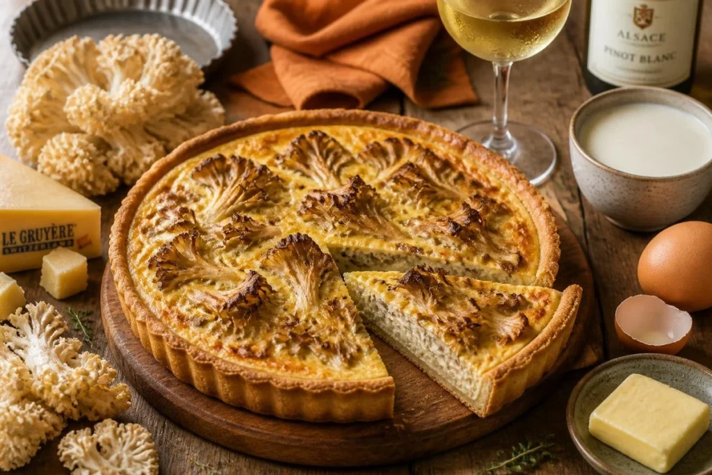 Savory Quiche with Cauliflower Mushroom