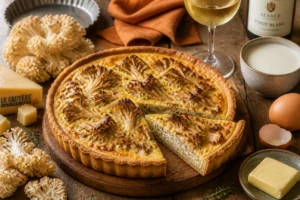 Savory Quiche with Cauliflower Mushroom