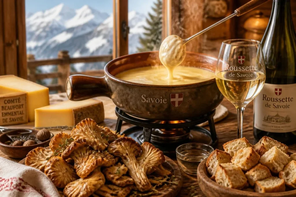 Savoyard Fondue with Sautéed Hydnum