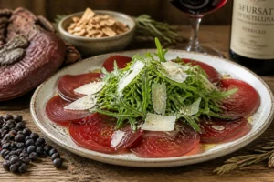 Smoked Beefsteak Fungus Bresaola with Arugula