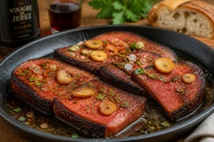 Spanish-Style Beefsteak Fungus A la Plancha with Garlic and Chili