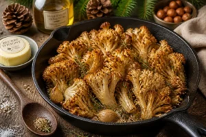 Sparassis crispa with Garlic and Thyme