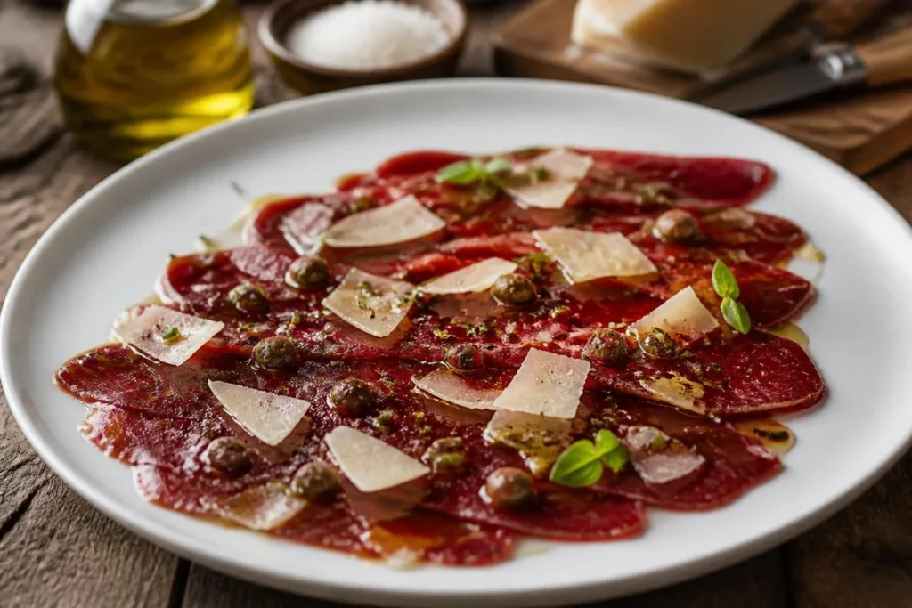 Tuscan Beefsteak Fungus Carpaccio with Pecorino
