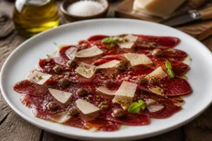 Tuscan Beefsteak Fungus Carpaccio with Pecorino