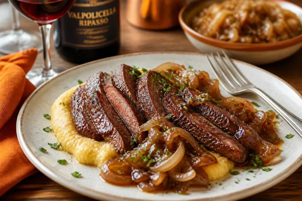 Venetian Beefsteak Fungus Liver-Style with Onions