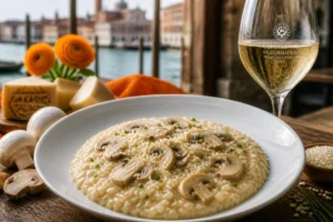 Venetian Calocybe and Prosecco Risotto