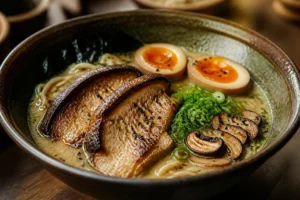 Wood Trout Forest Ramen with Soy-Marinated Jammy Egg