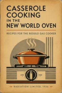 Casserole cooking in the New World oven (1936) By Radiation Limited. Publications Department