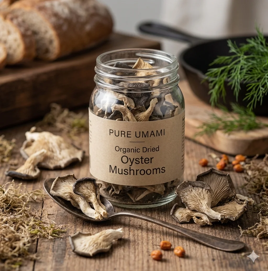 Dried Oyster Mushrooms from Sweden - Gourmet Umami Ingredient - Sustainable Farm