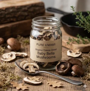 Freeze Dried organic Baby Bella Mushrooms: Chef cleaned and Sliced Cremini