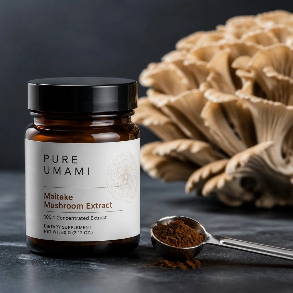 Maitake Mushroom Extract Powder 100:1 – Fruit Body, Dual-Phase Hot-Water Extraction, Immune-Support Adaptogen, Non-GMO