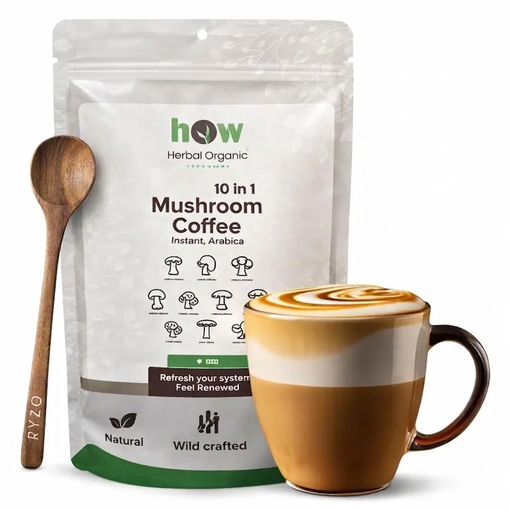 Organic 10-in-1 Mushroom Coffee Blend | Lion's Mane, Reishi, Chaga, Cordyceps