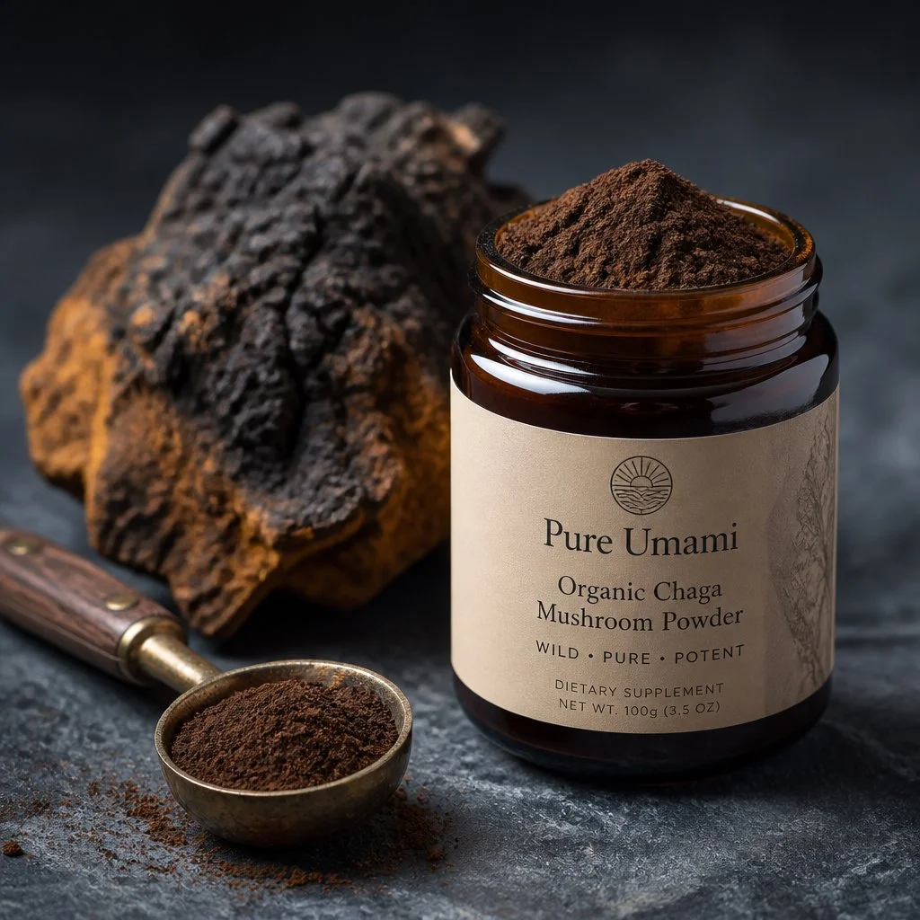 Organic Chaga Powder, 100% Inonotus obliquus, , European Wild Collected Chaga Mushroom, All-Natural BIO Chaga, non-GMO Wild Chaga mushroom