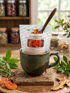 Organic Reishi Mushroom Tea – Lingzhi - Ganoderma Lucidum Herbal Infusion - (20 Sachets)