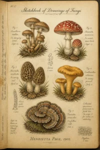Sketchbook of drawings of fungi (1902) By Henrietta Page